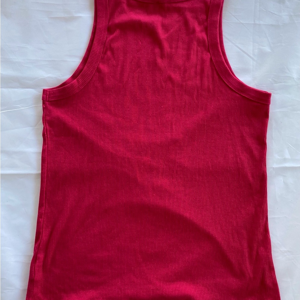 EXPRESS XL RIBBED TANK TOP COTTON/SPANDEX PINK - Picture 3 of 7